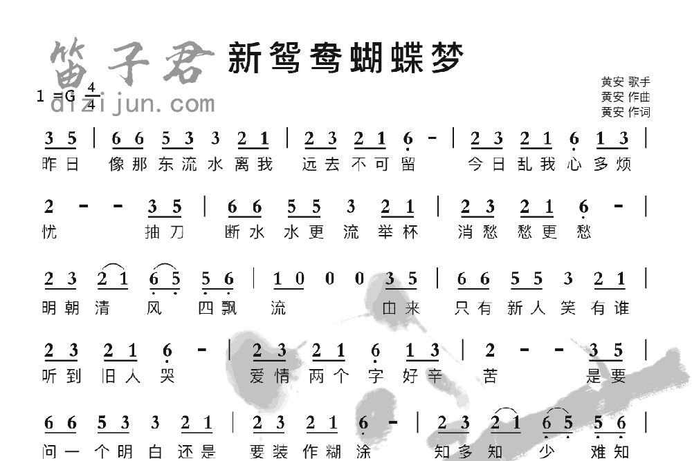 新鸳鸯蝴蝶梦竹笛乐曲
