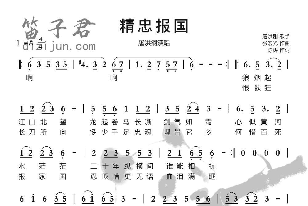 精忠报国笛子音乐