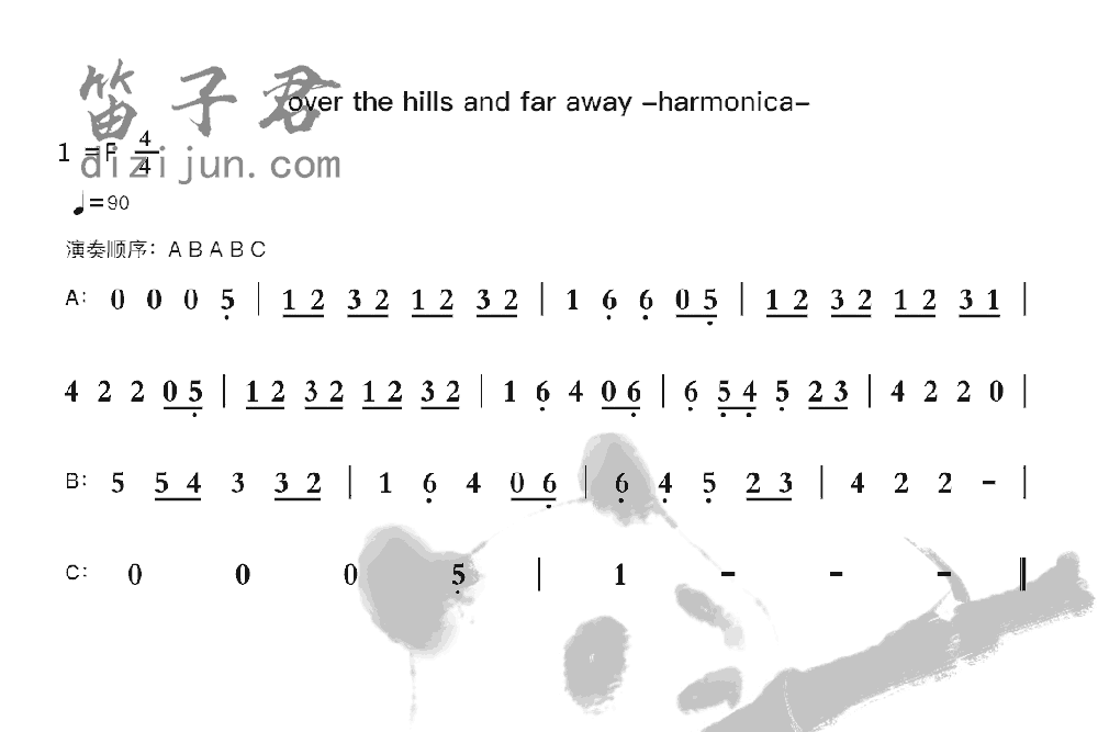 overthehills and far away-harmonica笛子音乐