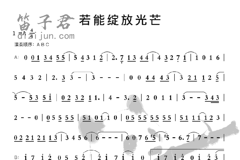 若能绽放光芒竹笛乐曲