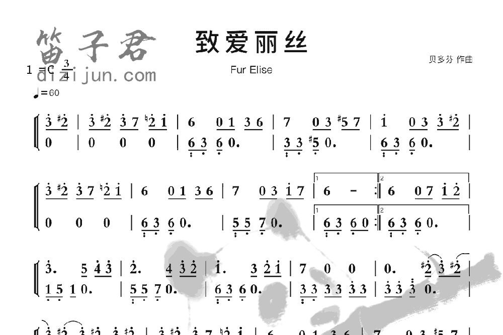致爱丽丝笛子音乐