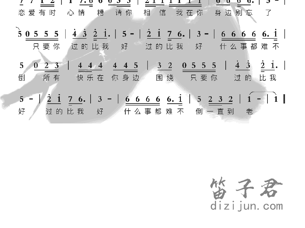 只要你过的比我好笛子音乐2